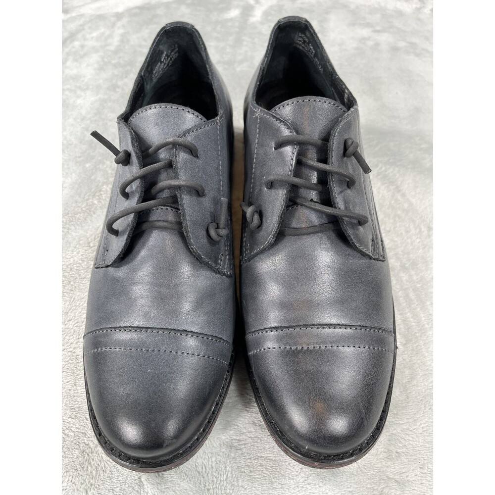Aetrex Gina Gray Leather Cap Toe Oxfords Womens Size 40 EU 9-9.5 US Comfort